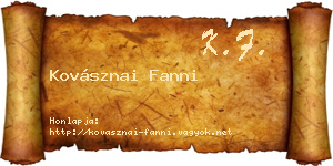 Kovásznai Fanni névjegykártya
